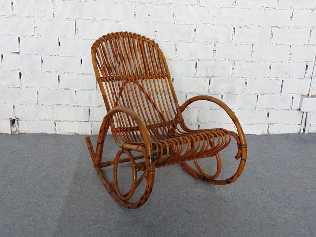 Vintage Schaukelstuhl aus Bambus bei Pamono kaufen