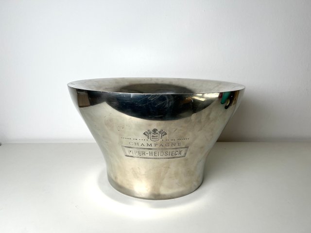 Seau à Champagne Guy Degrenne Inox Argenté - Vintage France 1970 - 22cm