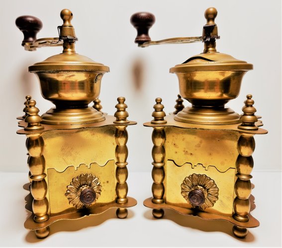 Macinapepe E Spezie In Ottone Fatto A Mano - Macinacaffè Manuale, Design Tradizionale Turco, Bellissimo! - Foto 2