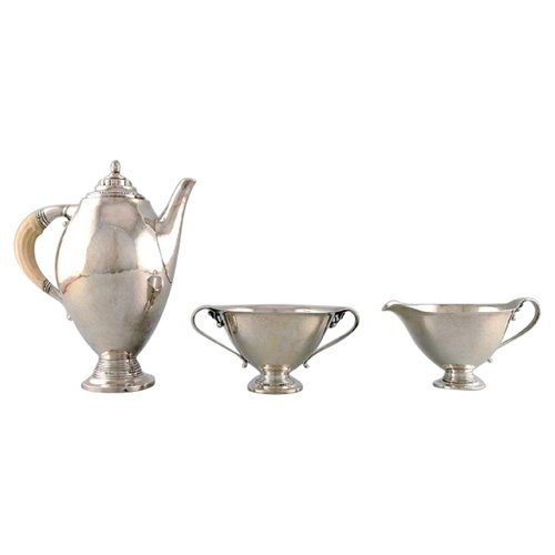Sterling Silver Coffee Service by Johan Rohde for Jensen, Set of