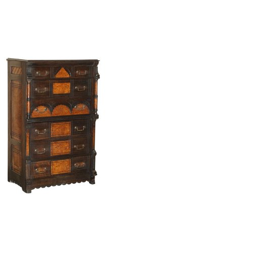 Viktorianische Wurzel Ulmenholz Wellington Kommode mit Wappen Siegel