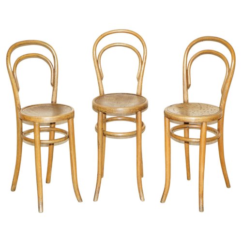 Austrian Bentwood High Back Kitchen Chairs from Thonet, 1920s, Set