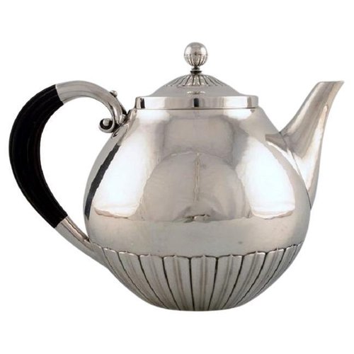 Sterling Silver Kosmos Teapot by Johan Rohde for Georg