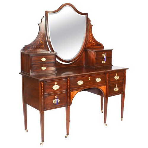 Antique Victorian Mahogany Dressing Table Mirror for sale at Pamono
