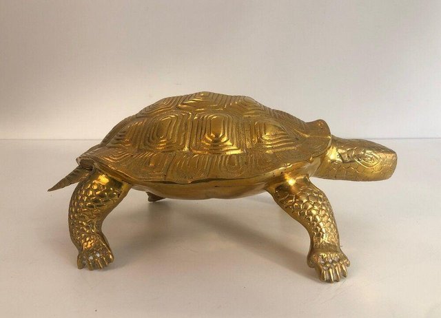 Figurine Tortue En Laiton Vintage - Décoration Rustique Pour Bureau, étagère, Salon, Symbole De Prospérité