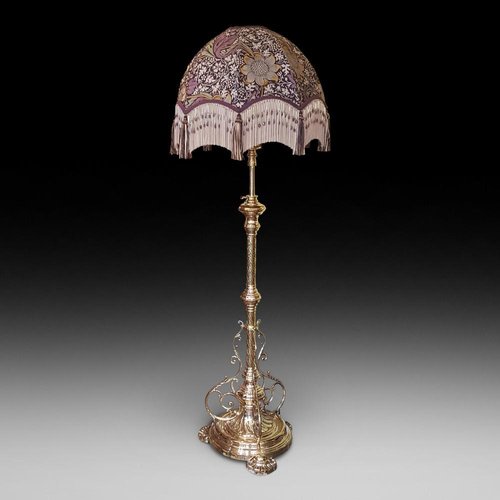 Victorian Brass Extendable Standard Oil Floor Lamp for sale at Pamono