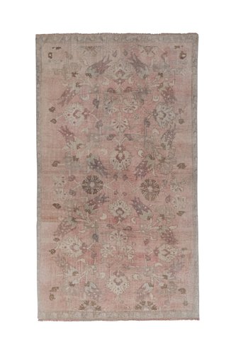 Turkish Faded Karapinar Rug with Floral Motifs for sale at Pamono