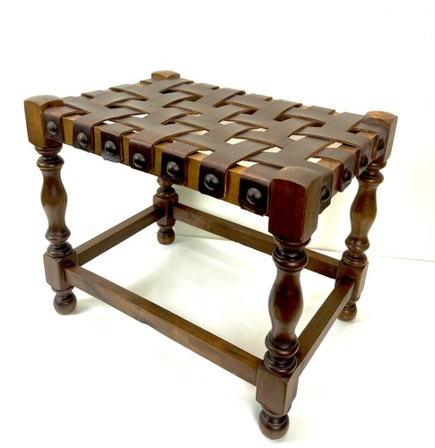 Leather strap stool deals