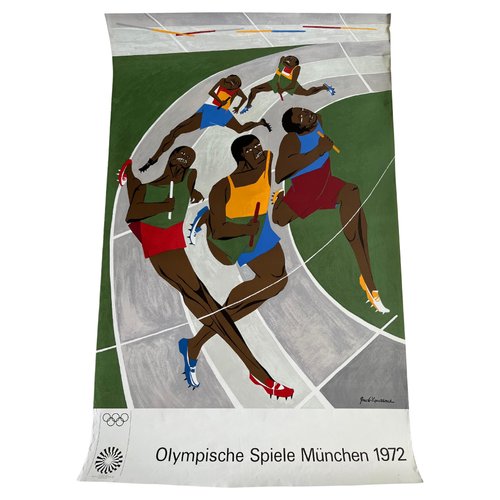 Munich Olympic Games Relay Race Lithograph Poster by Jacob