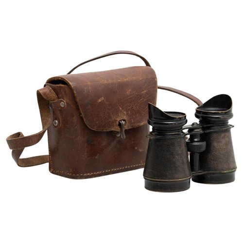 Vintage leather binocular case sales