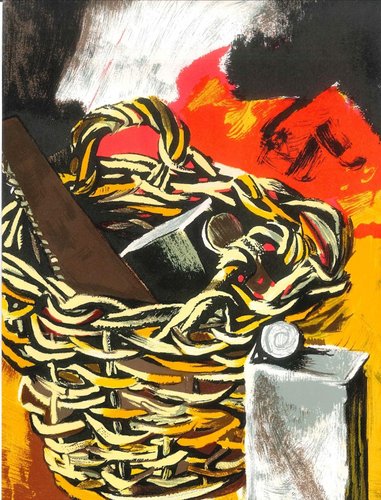 Renato Guttuso, Still Life, Original Lithograph, 1981 for sale at