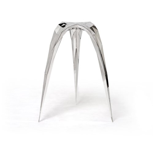 （ひめプリン） Stainless Triangle Stool ET-B9 Triangle Stool in Stainless Steel by Zhoujie Zhang for sale