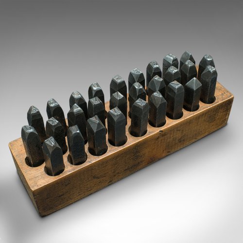 English Steel Engineers Letter Punch Blocks, 1890s, Set of 2 for sale