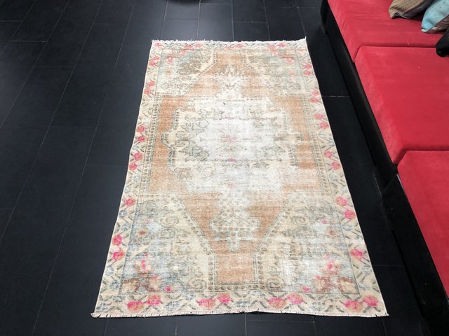 Vintage Turkish Faded Oushak Area Rug for sale at Pamono