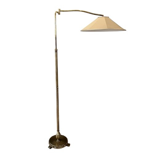 Italian Brass Swing Arm Floor Lamp 1950s for sale at Pamono