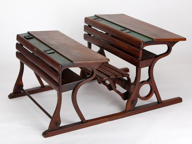 Czech Vintage School Desks From D G Fischel Söhne Set Of 2