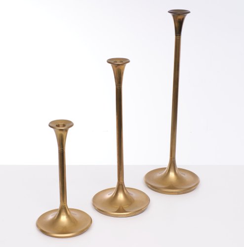 Brass Candleholders from Villeroy & Boch, Germany, 1982, Set of 3 for sale  at Pamono