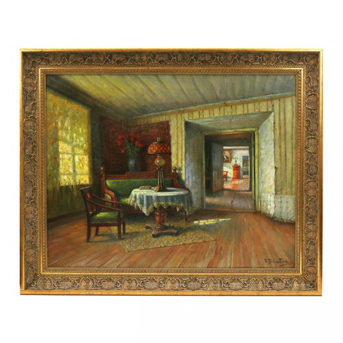 Siegfried Alexander Bielenstein, In the Old Manor, 20th Century, Oil on