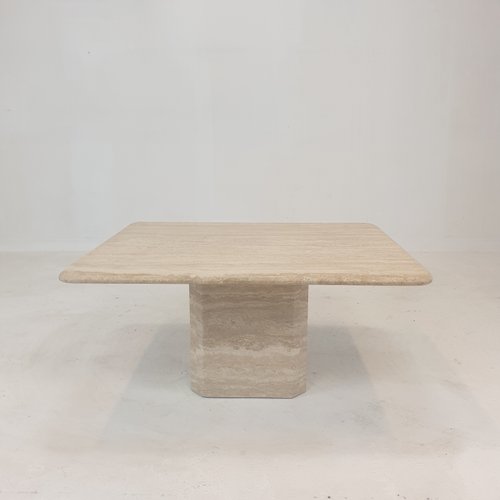 Italian Travertine Coffee Table, 1980s for sale at Pamono