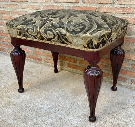 MidCentury Spanish Footstool in Wood, 1960 for sale at Pamono