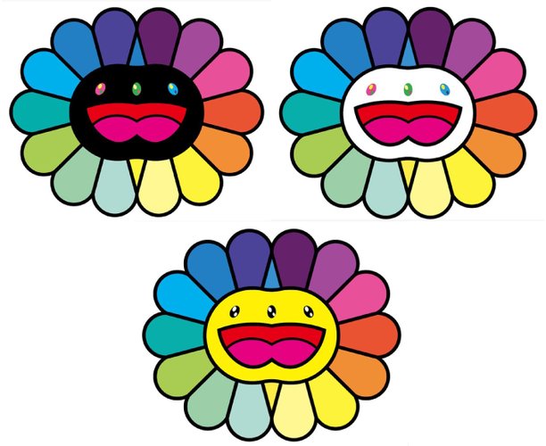 Takashi Murakami, Multicolored Double Faces, 2020, Silkscreen for