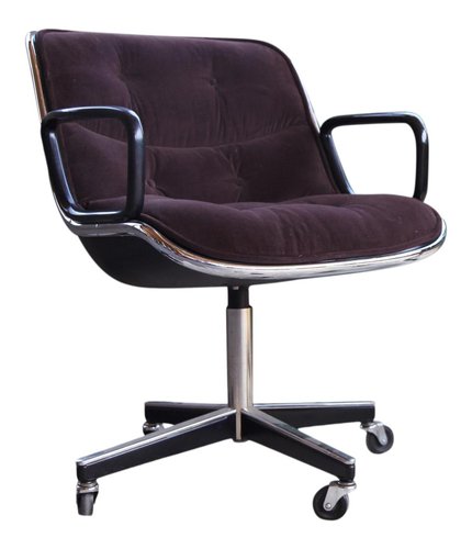 Chrome and Tufted Velour Office Chair by Charles Pollock for Knoll, 1970s  for sale at Pamono