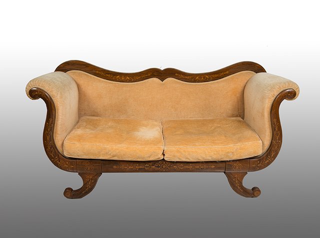 Anique French Sofa in Exotic Wood and Maple, 1800s for sale at Pamono