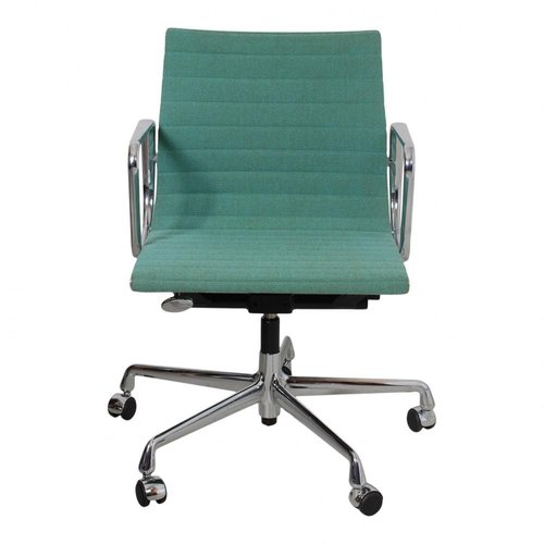 Green Fabric and a Chrome Ea 117 Office Chair by Charles Eames for