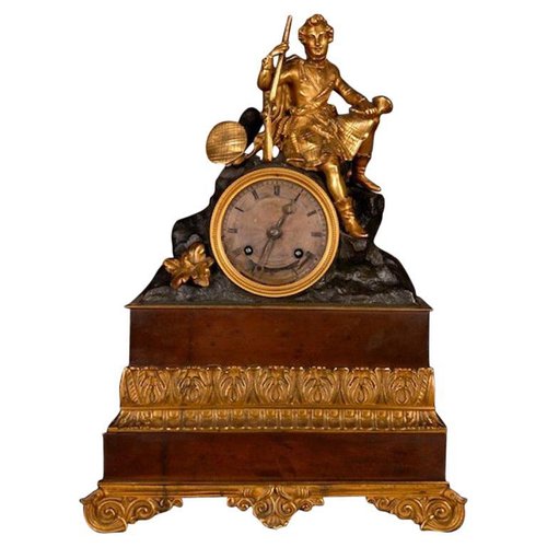Horloge Cheminée Regency Nu Femme Aphrodite - Ancienne Figure Mythologie