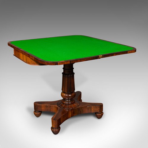 Antique William IV English Fold Over Card Table 1835