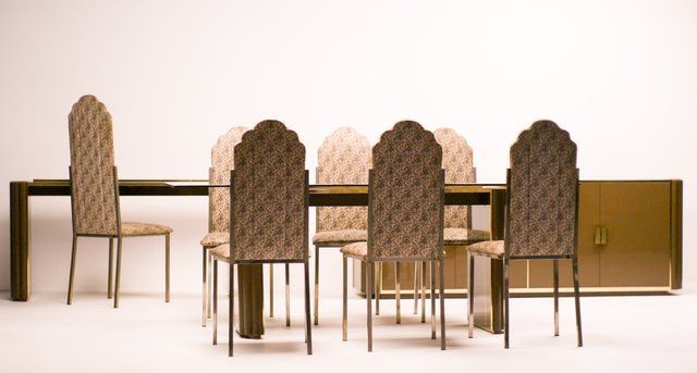 French Dining Room Set By Alain Delon For Maison Jansen 1970s Set Of 10 For Sale At Pamono