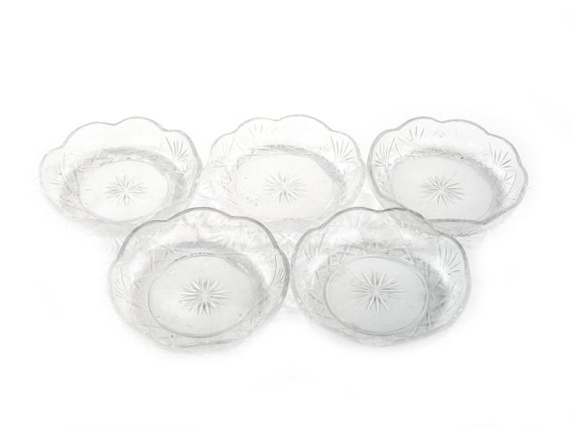 Lot De 9 Petites Assiettes Art Déco - Porcelaine M&S Fabrication Française - Motifs Argent - Occasion