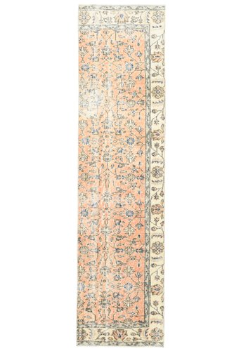 Vintage Turkish Faded Orange Runner Rug, 1960s for sale at Pamono