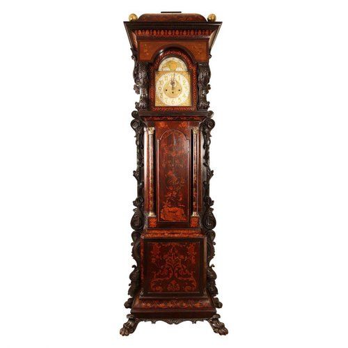 Irish Edwardian Marquetry Longcase Clock for sale at Pamono