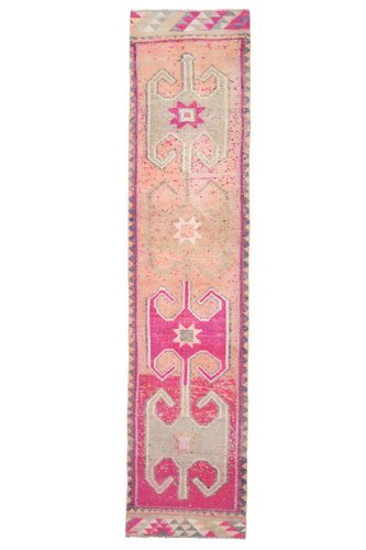 Vintage Turkish Faded Pink Oushak Wool Rug, 1960s for sale at Pamono