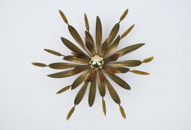 Lustre Plafonnier Style Florentin à 3 Branches - Métal Peint, Environ 50 Cm - Occasion, Fonctionnel Et Décoratif