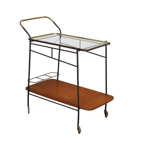 Vintage Brass Bar Trolley, 1960s for sale at Pamono