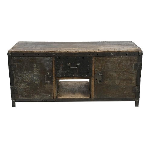 Mülleimer 16,8L Retro Design - Eisen & Holz, 28x20x30cm, Für Homeoffice