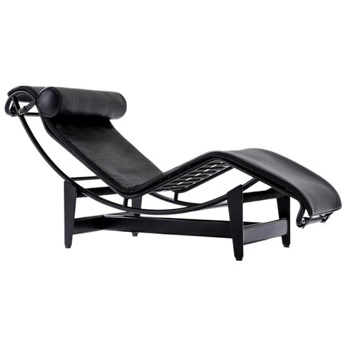 LC4 Black Chaise Lounge by Le Corbusier for Cassina for sale at Pamono