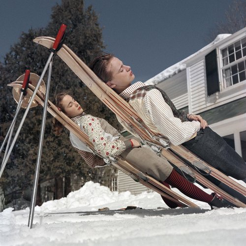 Slim Aarons, New England Skiing, New Hampshire, Mid-20th Century / 2022,  Photographic Digital Print for sale at Pamono