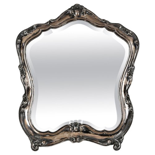Pendentif Miroir Argent 925 Décor Guilloché Vintage Vers 1920-1930 - Occasion