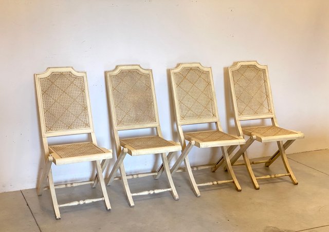 Lacquered Folding Chairs Set of 4 for sale at Pamono