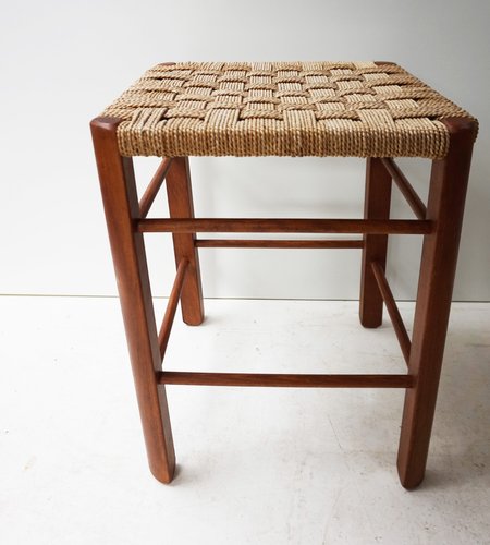椅子(チェア)・スツール Square Rope Stool / france vintage 60s Mid-Century Wood and Rope Stool, 1960s for sale at Pamono