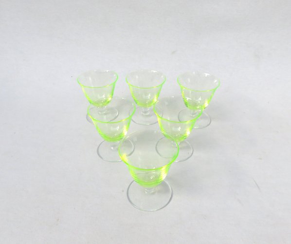 MamboCat Set 6 Mini Bicchierini Da Liquore In Vetro, 40 Ml (4 Cl) Calibrati, Con Manico E Rilievo, Stile Boccale