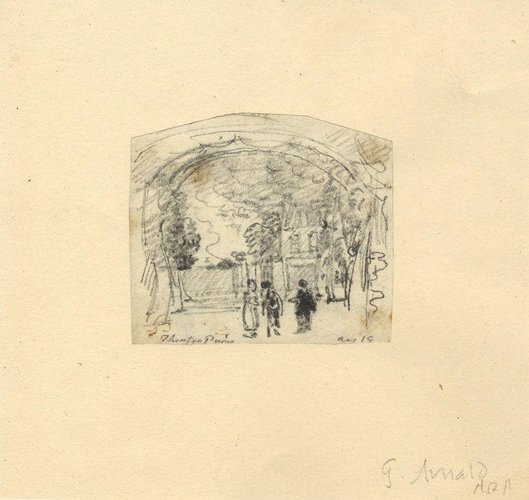 Arnald ARA, At the Theatre, Paris, 1818, Original Graphite