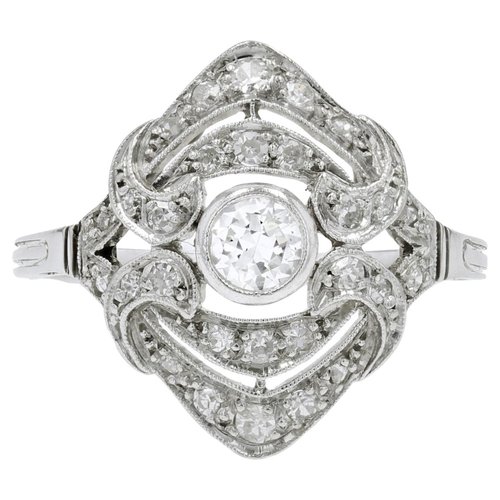 Art Deco Ring Weissgold 1930