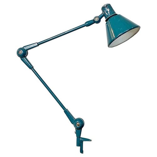Mid-Century Modern Italian Teal Colored Metal Aure Clamp Lamp by