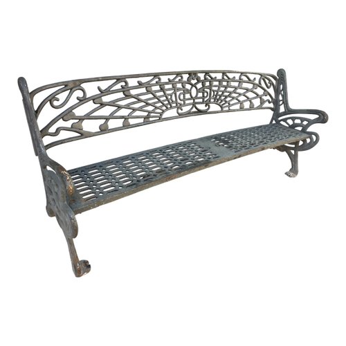 Mid Century Modernist Seville Garden Bench in Cast Iron Spain 1950s for sale at Pamono
