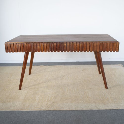 Originally Attributed Inlaid and Worked Wooden Table attributed to the First Works attributed ...