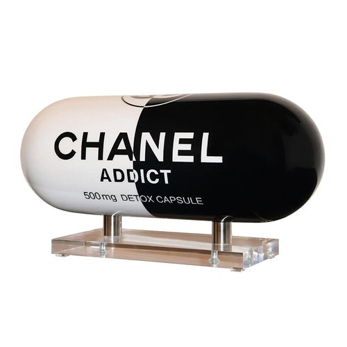 Chanel Addict Black and White Pill Sculpture by Eric Salin